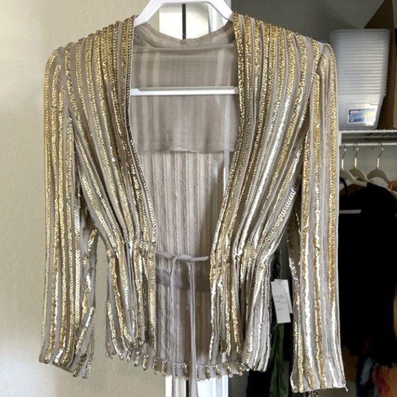 1960s Vintage 💯 % Silk  w Sequins jacket - Picture 1 of 12